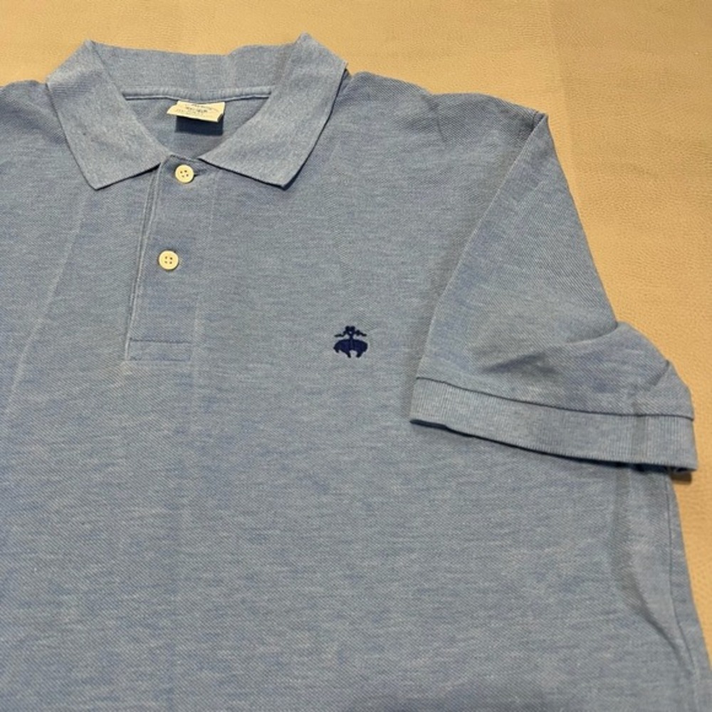 Brooks Brothers Golden Fleece Baby Blue Polo Men Slim Supima Prep Cotton-L-3025 - Picture 1 of 7